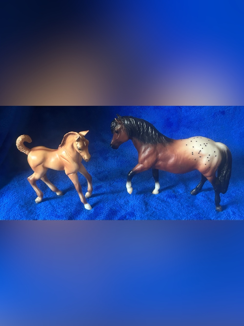 Breyer Brown Appaloosa and Tan Foal Plastic Horse Set